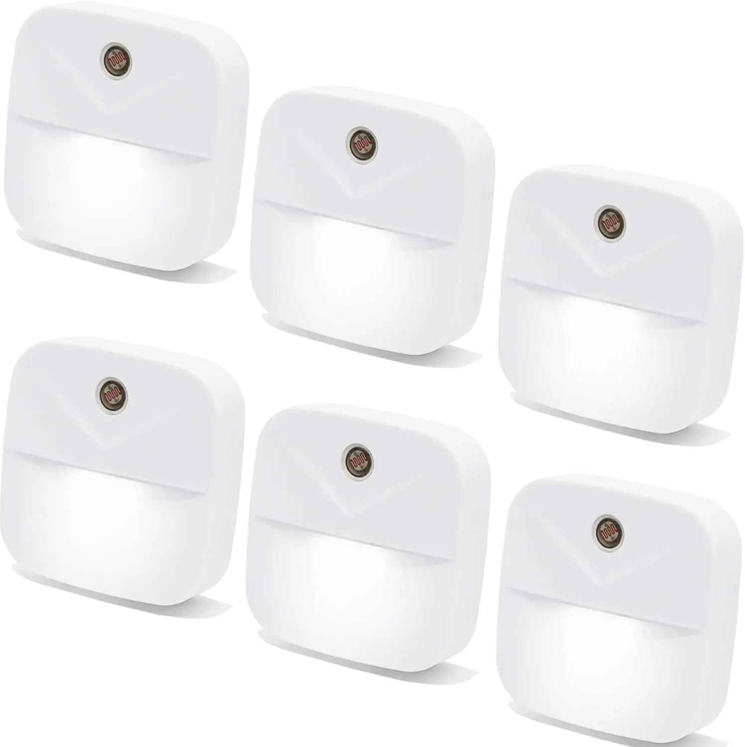6 Pack Night Light Plug in, White LED Nightlights with Smart Dusk to Dawn Sensor, Plug into Wall Nightlights Suitable for Bedroom, Bathroom, Hallway, Kitchen, Stairs, Kids, Adults