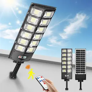 504 LED Solar Street Lights Outdoor Waterproof, 12000LM Brightness, 6500K Daylight White, Dusk-to-Dawn Motion Sensor with Remote Control for Yard, Garage, Front Door, Pathway
