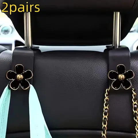 2 Pairs Car Seat Back Hooks, Creative Cute Cartoon Design, Multifunctional Car Hooks for Organizing Bags, Durable Fashionable Car Accessories, Car Hanger, Car Organizers, Car Hanging Accessories, Car Organization Accessories