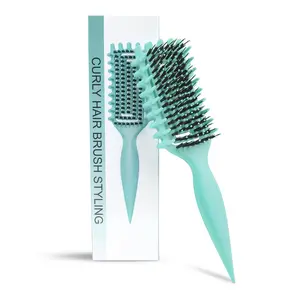 Curly Hair Brush Defining, Vented Curl Defining Brush for Effortlessly Detangling Shaping and Styling Women's Men's Curls on All Wet or Dry Hair Types, Reduces Frizz