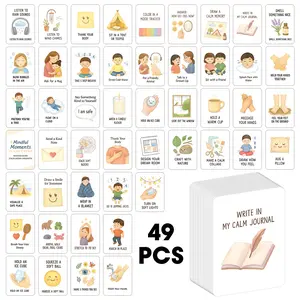 49 Emotion Regulation Flashcards Set, Bedtime Stress Relief Cards, Long Drive Calming Cards, Teacher Mindfulness Incentive Cards, Visual Stimulation Cards