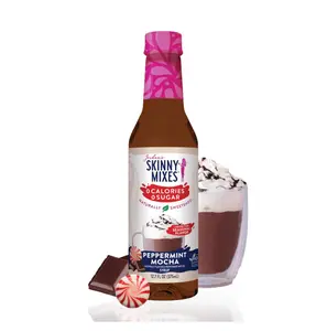 Jordan’s Skinny Mixes Sugar Free Coffee Syrup, Peppermint Mocha Coffee Flavoring Syrup, Naturally Sweetened Zero Calorie Drink Mix, Lattes, Baking or Protein Shake, Dairy & Gluten Free, 12.7 Fl Oz