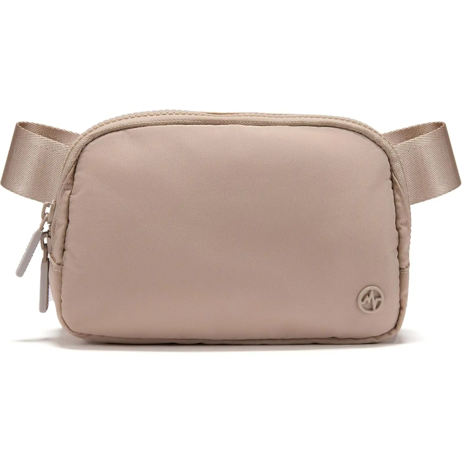 Two Way Zipper Fanny Pack Nylon Everywhere Belt Bag for Women, Water Repellent Waist Packs, Crossbody Bags with Adjustable Strap (Raw Linen).