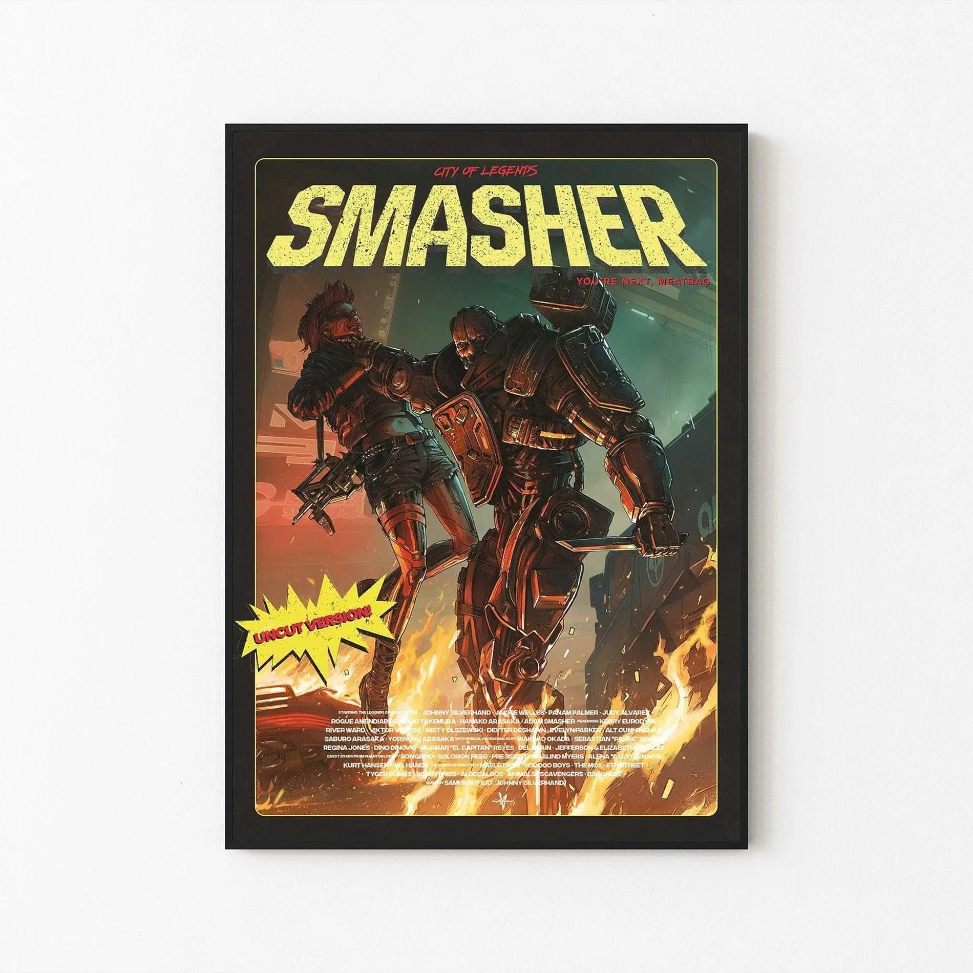 [FAST SALE UP TO 45%] Cyberpunk 2077 Unframed Satin Posters - Artistic Artwork Decor with Adam Smasher City Of Legends, Jackie Welles Heart Of Gold, Panam Palmer Badlands Designs, Ideal Decoration Gift for Home