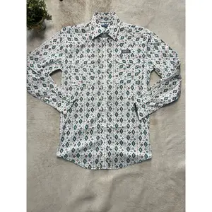 Panhandle Rough Stock Mens Long Sleeve Snap Turquoise