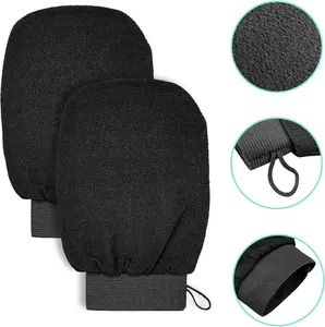 Korean Exfoliating Mitt for Remove Dead Skin. 2 Pack 100% Viscose Kessa Deep Exfoliating Gloves for Body Scrub