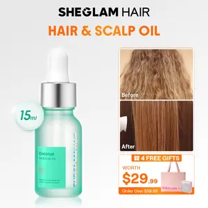 SHEGLAM HAIR Rosemary Hair And Scalp Oil -15ml/0.5Fl Oz,Hair Care Essential Oil,Rosemary Hydrating Oil Serum,Balance Scalp Sebum,Soothe Dry Scalp,Increase Shine & Elasticity,Nourish Hair Follicles,Enriched With Rosemary Oil