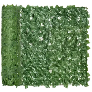YYDS Outsunny Grass Wall Panels, 118" x 39" Artificial Grass Wall Decor,Greenery Backdrop Panels Wall for Outdoor, Indoor, Garden, Fence, Backyard, Dark Green