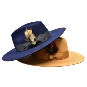 Duke Collection Flat Wide Brim Fedora Hat