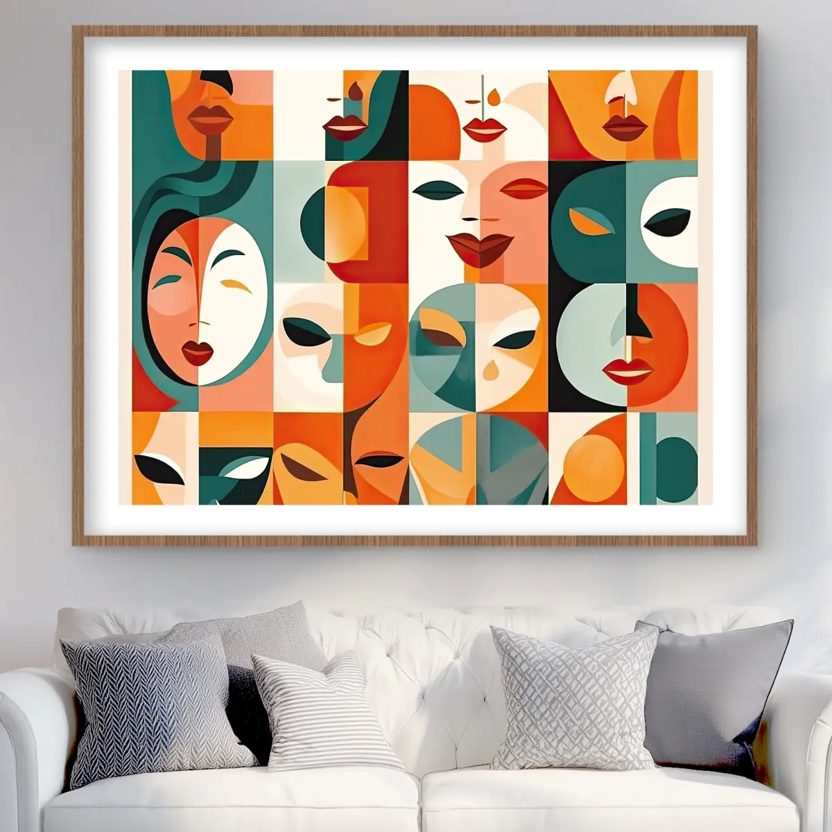 Begin Home Decor C1FM3648YYXB3Q 36 x 48 in. The Faces - Figurative Industrial Framed Print Wall Art - Home Decor