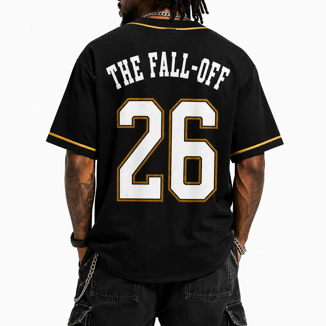 Black Gold Baseball Jersey for Men and Women, Streetwear Graphic Button Up Short Sleeve Sports Shirt