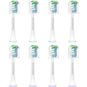 8 Packs Replacement Soft Toothbrush Heads for Philips Sonicare – Oral Care Tools Compatible with C1/C2/C3/A3/G2/G3/W3, 4100/5100/6100 Series, DiamondClean & More