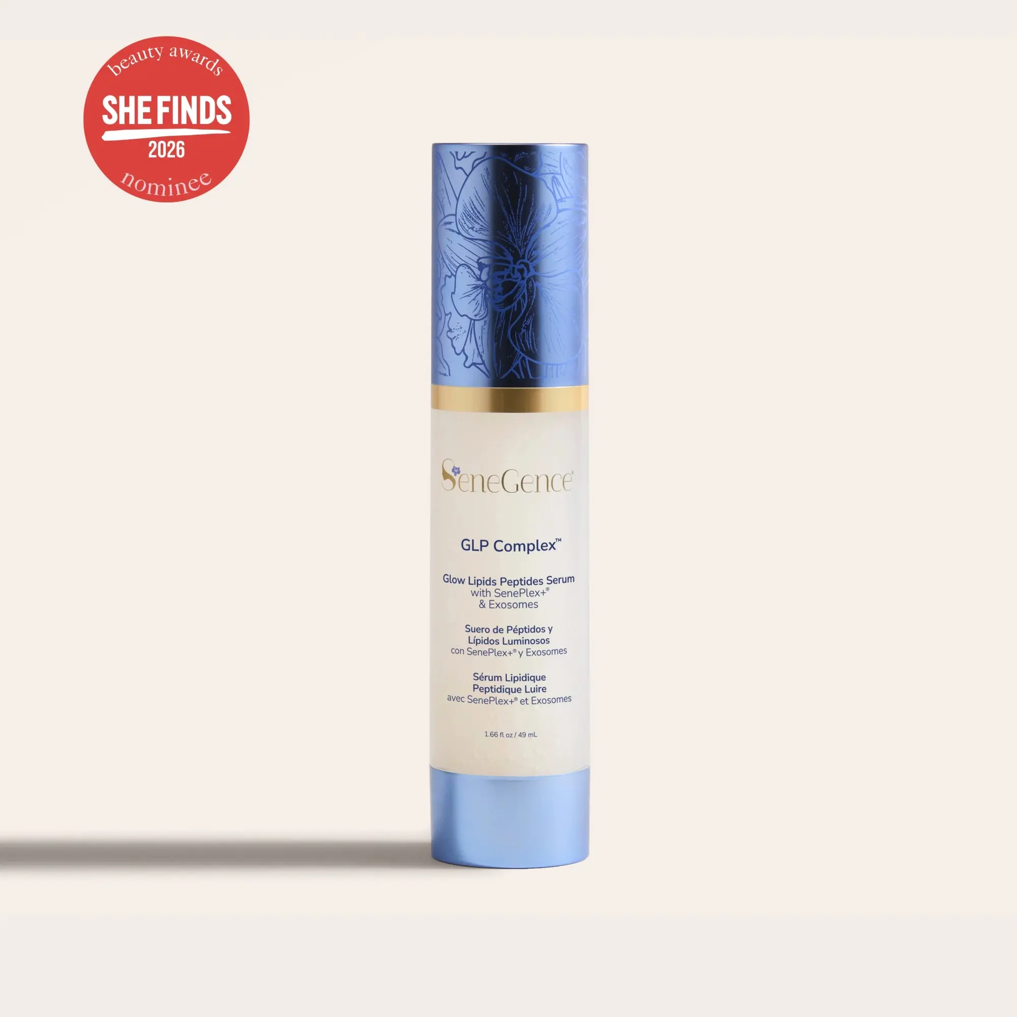Glow, Lipids & Peptides Facial Serum with SenePlex+ & Plant-Derived Exosomes | Hydrating Face Serum | 30 ml / 1 fl oz