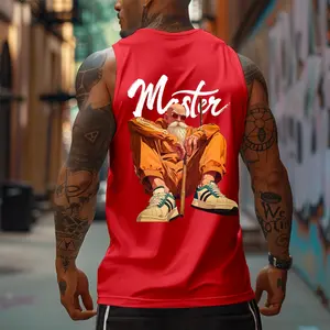 Anime 90s Graphic Sleeveless Tank Tops Men Vest Streetwear Outfits Men Vacation Outfits Sleeveless Shirt