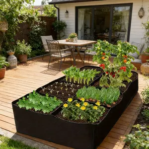 Upgrade Garden Bed, 484.53L 8-Section High Capacity, 91.44x182.88cm Breathable Planter Box, Vegetable, Potato, Flower Grower, Indoor/outdoor Use
