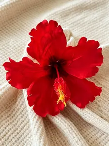 1pc New Style Hawaiian Artificial Hibiscus Flower Duckbill Clip Hairpin, Side Hair Clip Suitable for Bridal Weddings, Hawaiian Beach Tropical Party Decorative Hair Clip, Flower Hair Clips, Artificial Flowers, Party Decoration