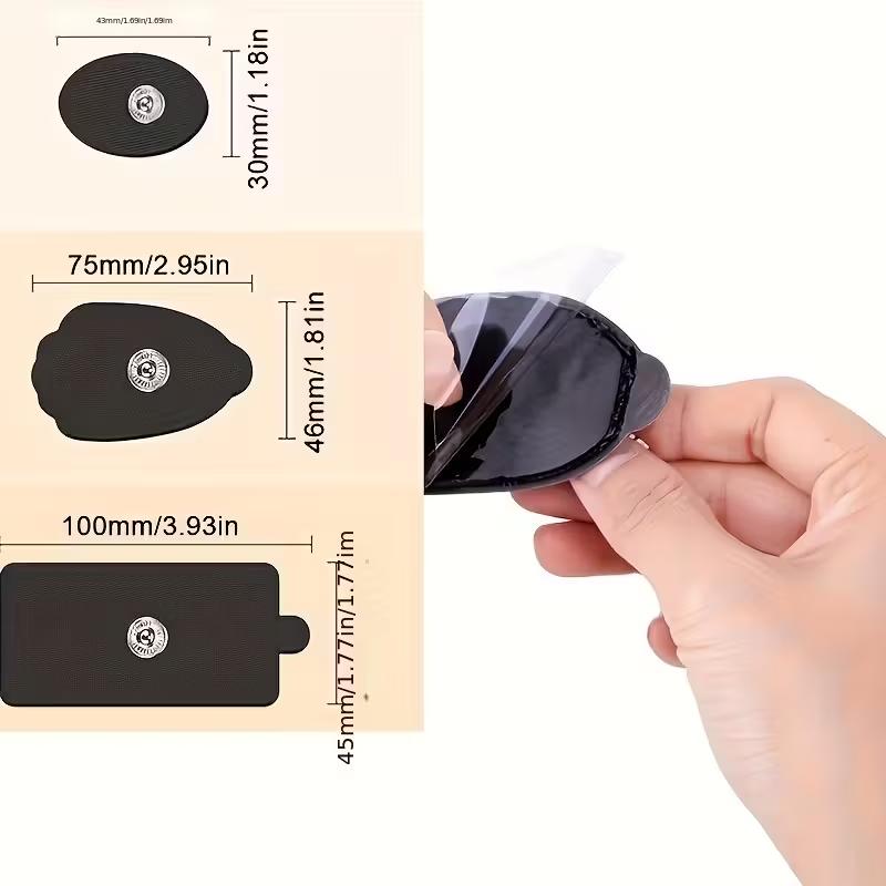 Belifu 40pcs TENS Unit Replacement Pads, Durable Snap-On Electrodes, Up to 50 Uses, Latex-Free, Compatible with All TENS & EMS Devices, 3.5mm Push-Button Wires, Black