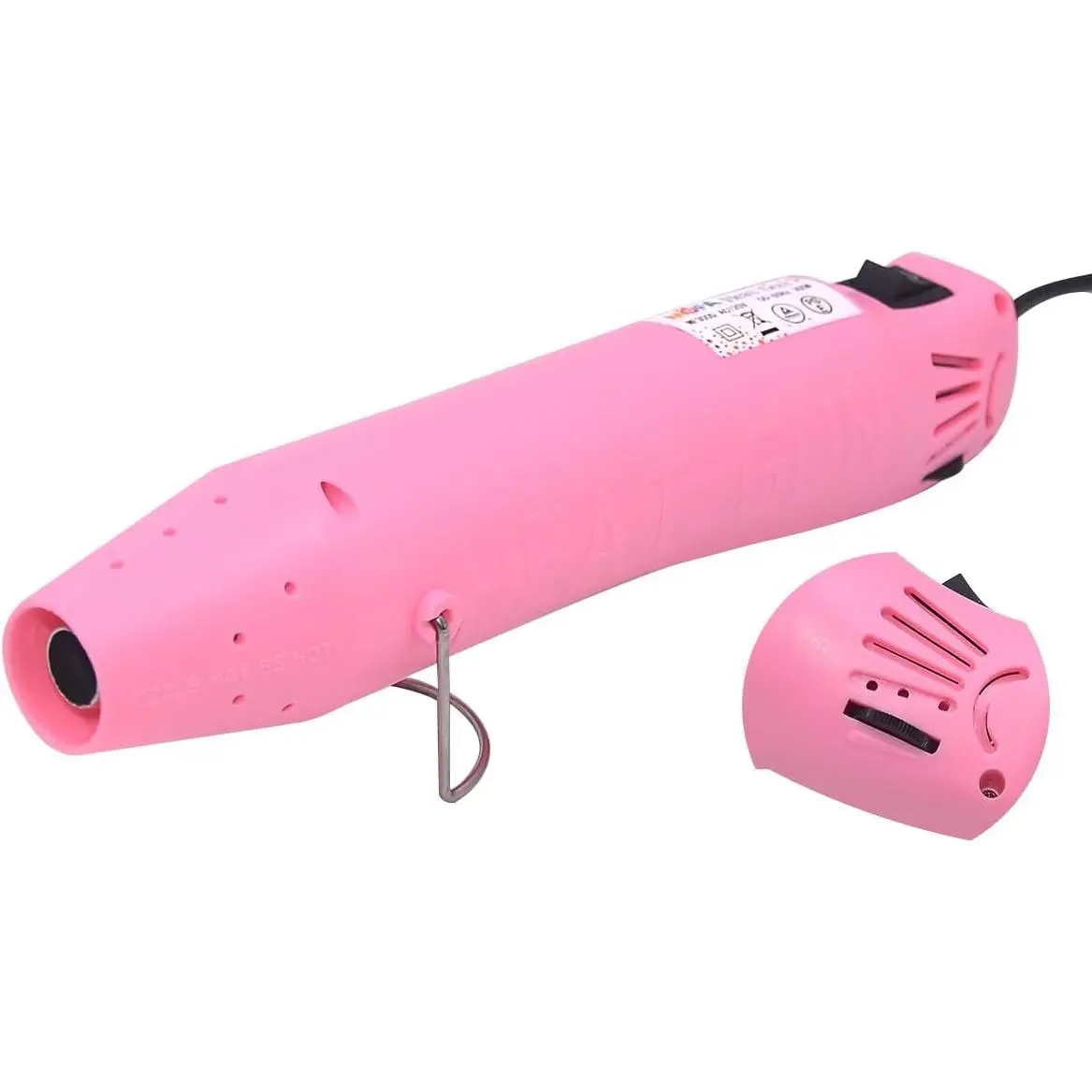 Portable Hot Air Dryer Tool for Soldering & Welding, 300W Electric Heating Nozzle with Temp Regulation, 6.6ft Cable for Home Crafting (Pink)