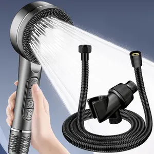 Shower Head Set, 1 Set Including Shower Head & 1.5m Hose & Shower Bracket, Bathroom Shower Head Set, Bathroom Accessories, Shower Head Ensemble