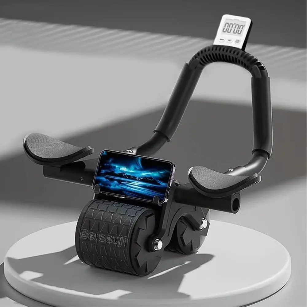 2026 upgraded version of automatic rebound abdominal muscle roller, with elbow support, double-wide wheel abdominal muscle training equipment for core strength training, silent abdominal muscle roller suitable for beginner men, women and home gym fitness.
