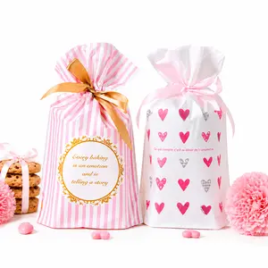 100PCS Cute Pink Bakery Gift Bags - Home & Festive Party Supplies, Ideal for Cookies, Candy, Handmade Gifts for Mom