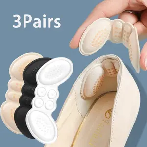 3 Pairs Heel Cushions for Loose Shoes, Pain Relief Gel Insoles, Anti-Slip Enhanced Grip Sole Protectors, Fits Men & Women, Comfortable Footwear Inserts, Loose Shoe Solution
