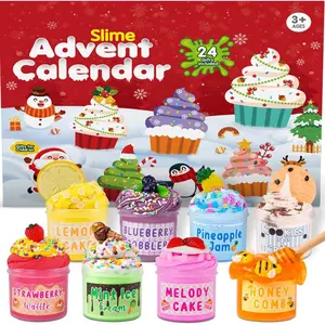 Advent Calendar 2025 - Christmas Countdown Calendars - 24 Days of Surprises with DIY Clay Slime Kit - Funny Toys Gifts for Kids Teens Girls Boys Toddler 4 5 6 7 8 9 10 11 12 Year Old