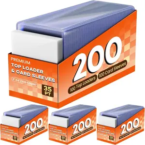 [USA Stock] - 800 Card Sleeves Top Loaders for Cards, 3" x 4" Hard Plastic Toploaders, Baseball Card Protectors, Trading Card Holder for Football Sports Cards (400 Toploaders + 400 Sleeves)