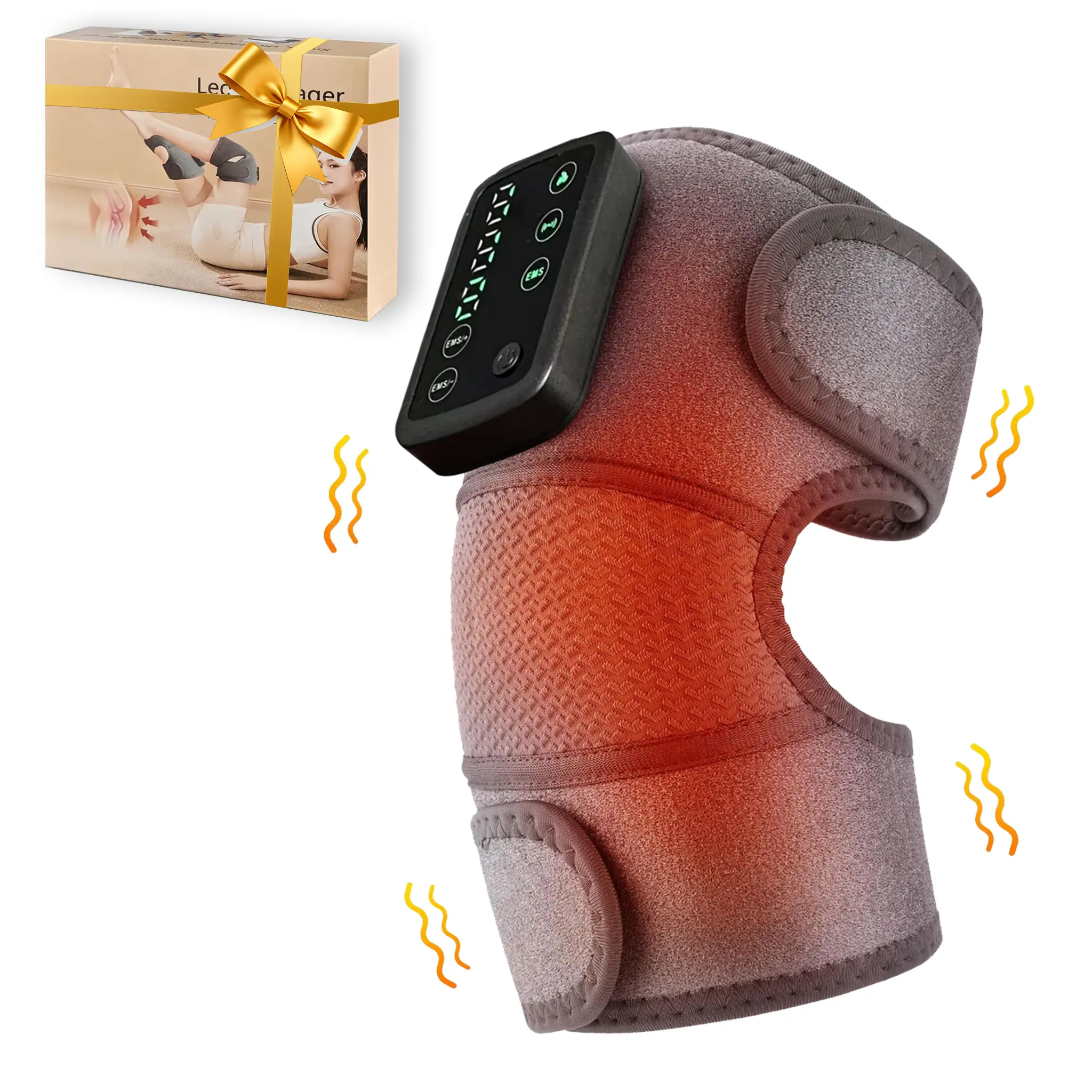 Battery-Powered Heating Pad with Vibration - Compact Personal Care Massage Device for Adults, Heating Pad for Back Pain Relief, Abs, Knee & Body, Easy-Remove Hot Compress for Muscle Tightness & Pain Management