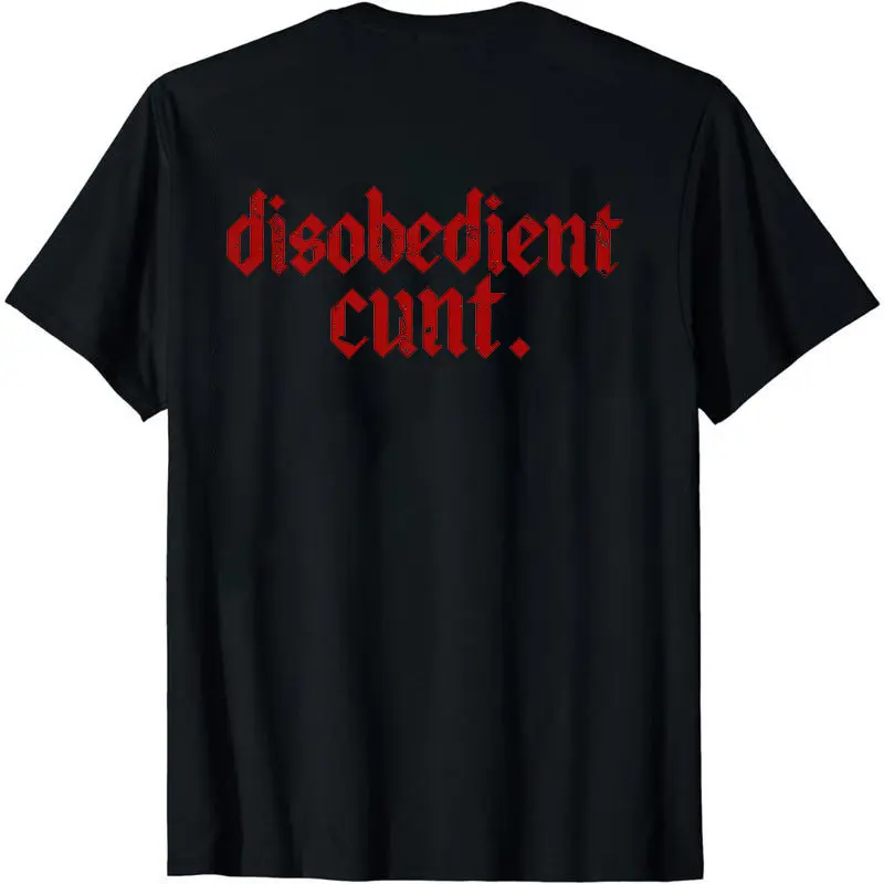 Men's "Disobedient Cult" Graphic T-Shirt - 100% Cotton Casual Loose Baggy Short-Sleeve Top, Ribbed Crew Neck, Soft Knit, Stylish Seamless Alternative Menswear, Trendy Graphic Shirts, All-Season