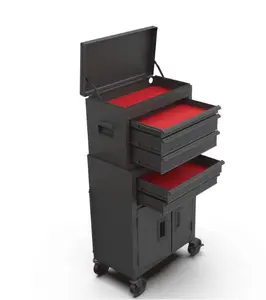 Black 20-Inch 5-Drawer Steel Tool Chest with Ball-Bearing Slides, 300 lb Weight Capacity