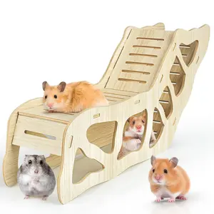 Hamster hiding ladders and tunnels are suitable for burying in bedding or connecting with accessories, Wooden Hamster Cage, Hamster Cage Habitat