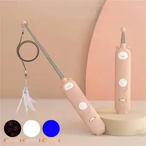 Automatic Rotating Laser Multi-color Light Laser Pointer Cat Infrared Laser Light Funny Stick and Feather Bell