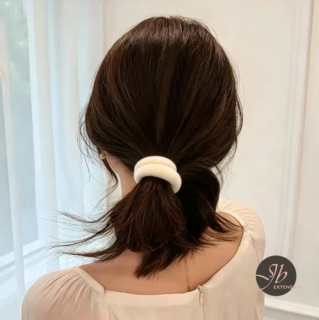 JBEXTENSION High Stretch Elastic Hair Tie Casual Simple Plain Hair Accessories For Women, Simple Minimalist Ponytail Holder Random Color 1 PCS