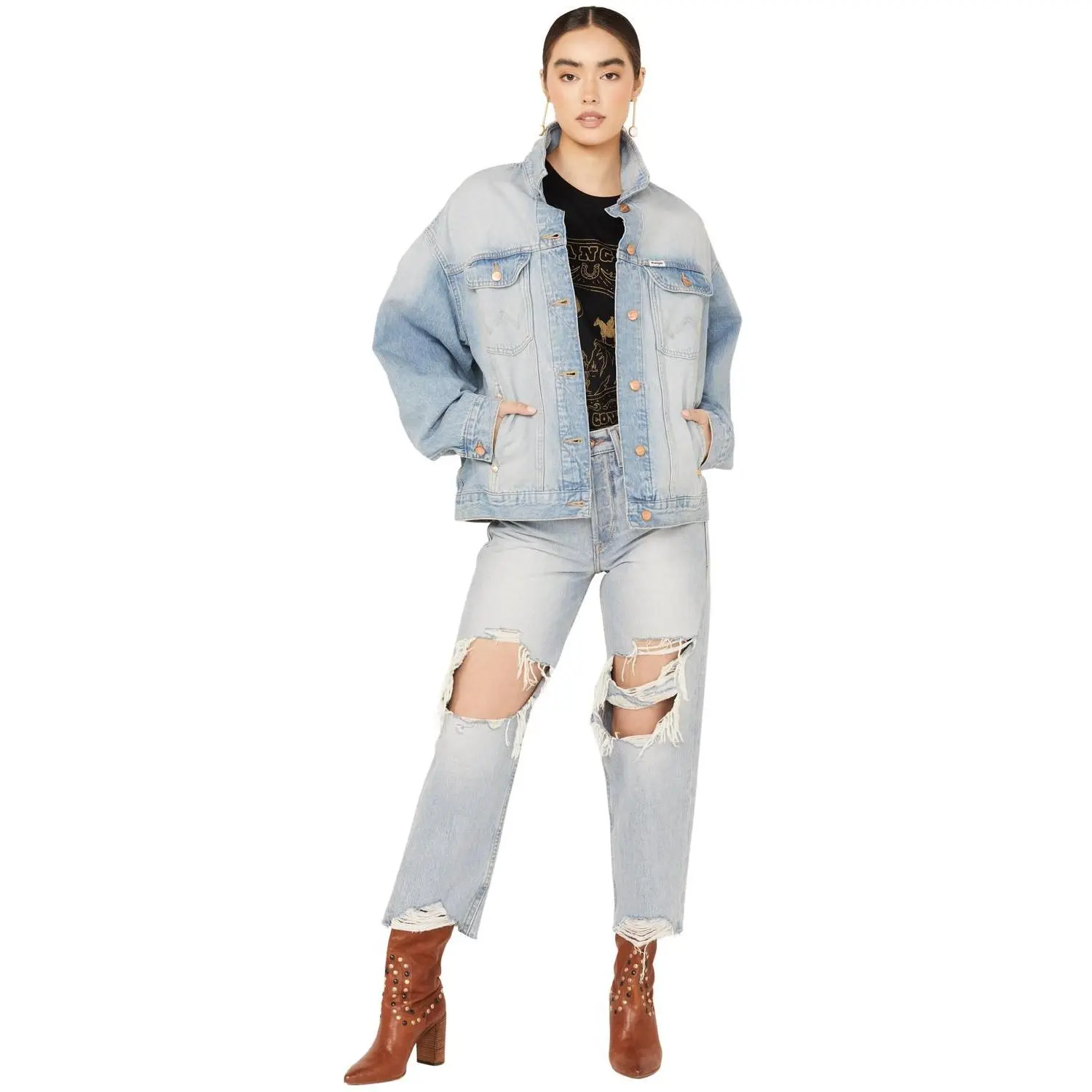 Wrangler Women's Light Wash Denim Trucker Jacket - 112334592