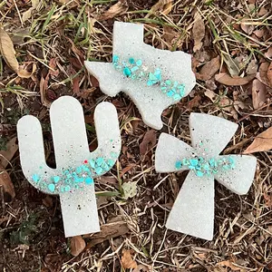 Texas, Cactus, Cross with Turquoise Stones Car Freshie