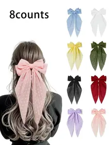 Polka Dot Pattern Bow Decor Hair Clip, Elegant Casual Hair Accessories for Women & Girls, Minimalist Headwear Suitable for Thick Hair, Bowknot Barrettes, Elegant Pastel Bow, Hair Clip Set