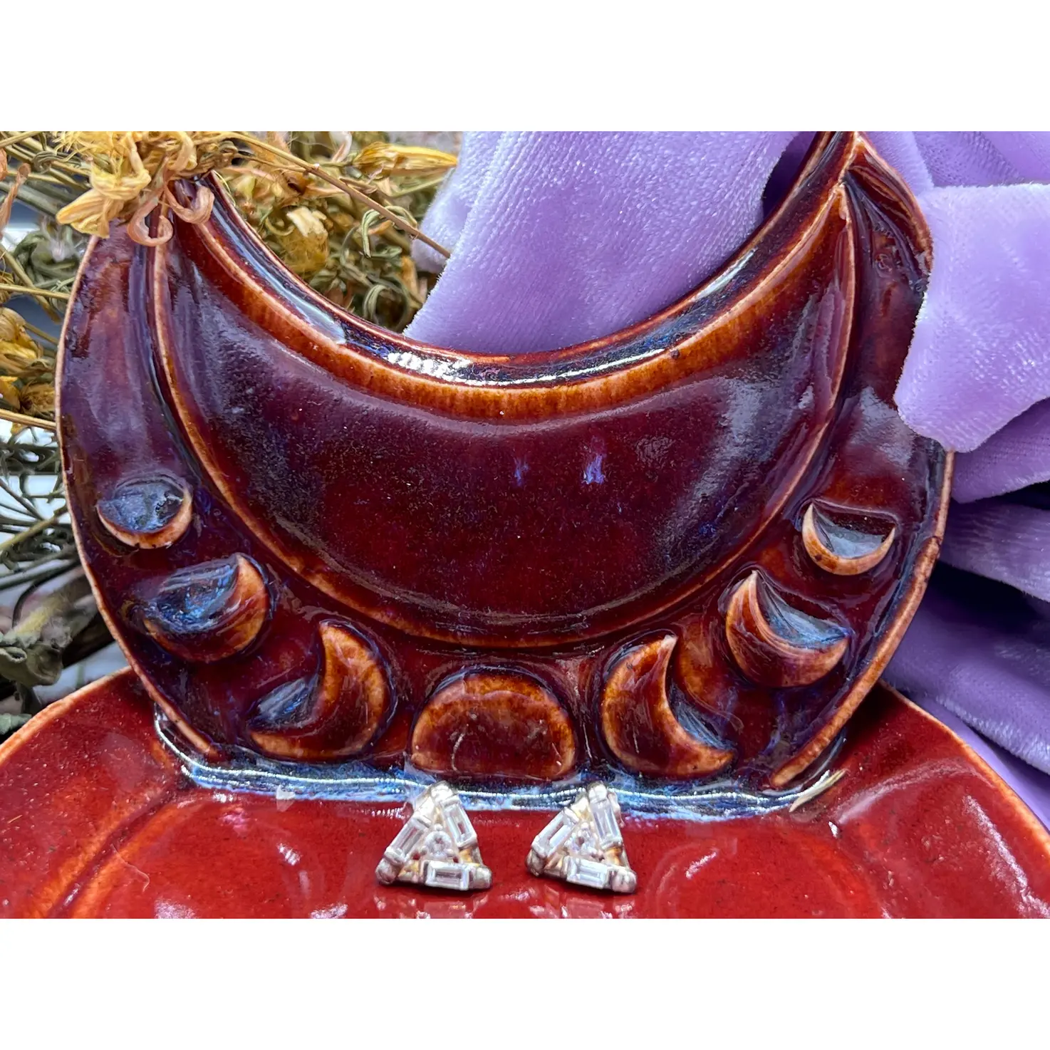 Herkimer Diamond Quartz Sterling Silver Baguette Style Earrings