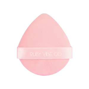 [RUBY VIBE CO] RubyVelvet Powder Puff Soft Latex-Free Velvet Makeup Puff for Smooth Even Application Pink Color Cosmetics
