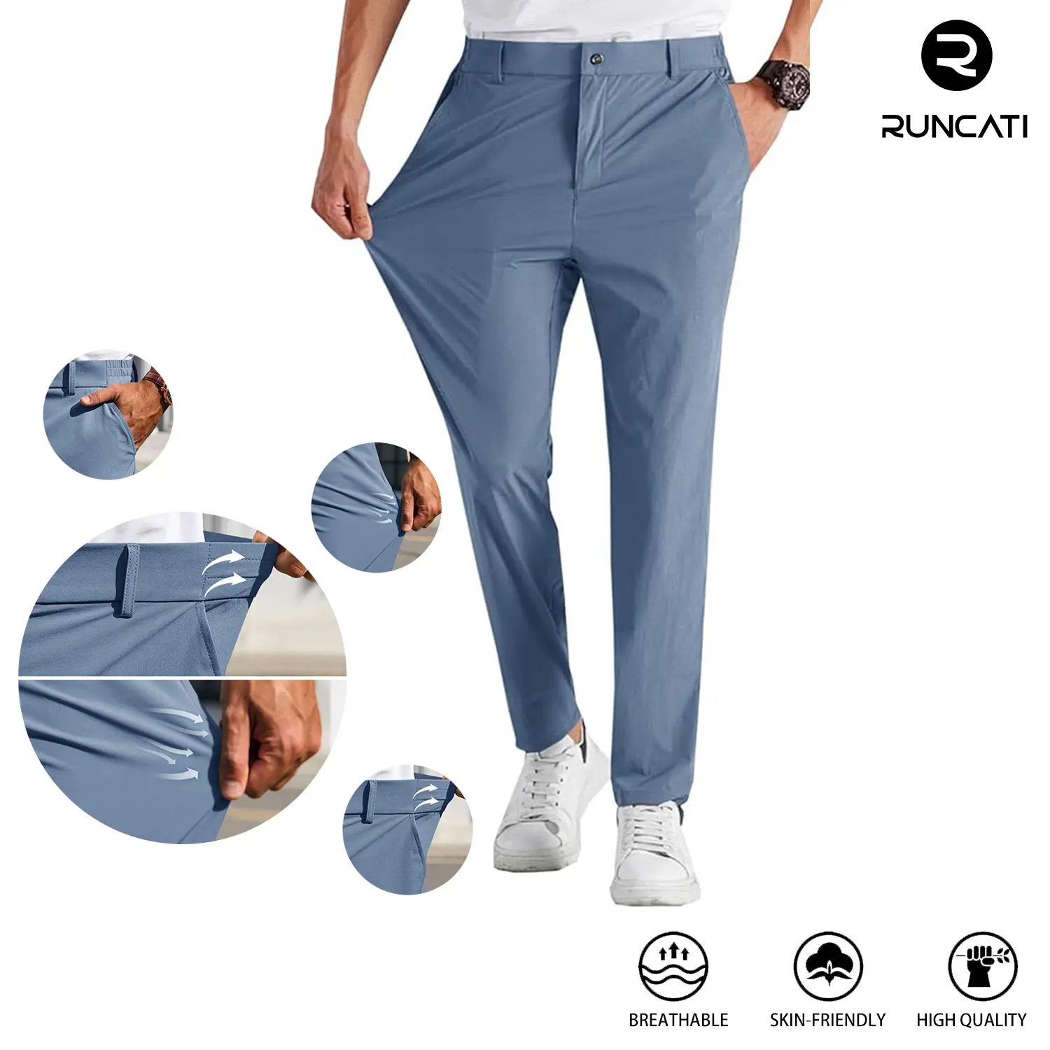 Runcati Men‘s Stretch Golf Pants Casual Slim Fit Dress Pants Elastic Waist Tapered Work Cropped Trousers Runcati Men‘s Stretch Golf Pants Casual Slim Fit Dress Pants Elastic Waist Tapered Work Cropped Trousers