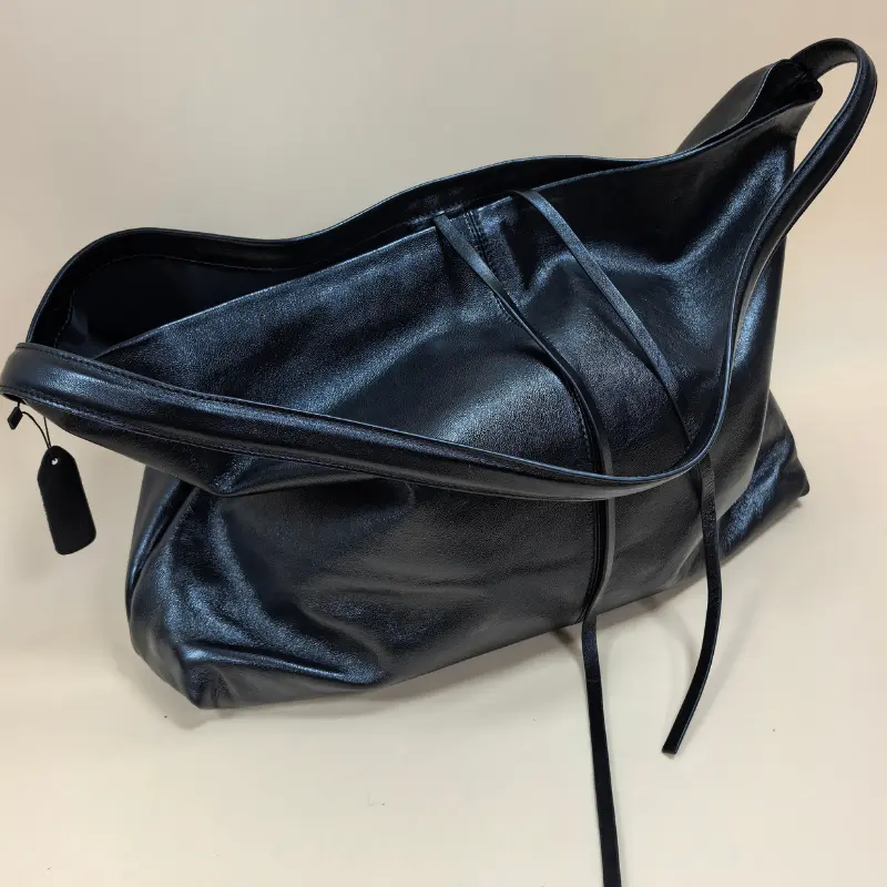 [Summer Picks] Kystra Women's Whole Hide Leather Tote Bag - Single Hide Construction, Exterior Flocked Leather Pocket, Raw Cotton Lining