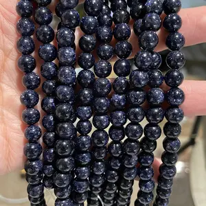 8 mm blue sandstone (manmade) strand