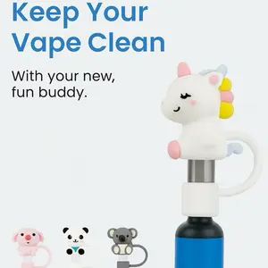 Puff Pals - Silicone Vape Cap Cover, 12 Cute Animal Designs, Reusable & Dustproof, Food-Grade Soft-Touch Material, Fits Most Wax Pens & Vapes