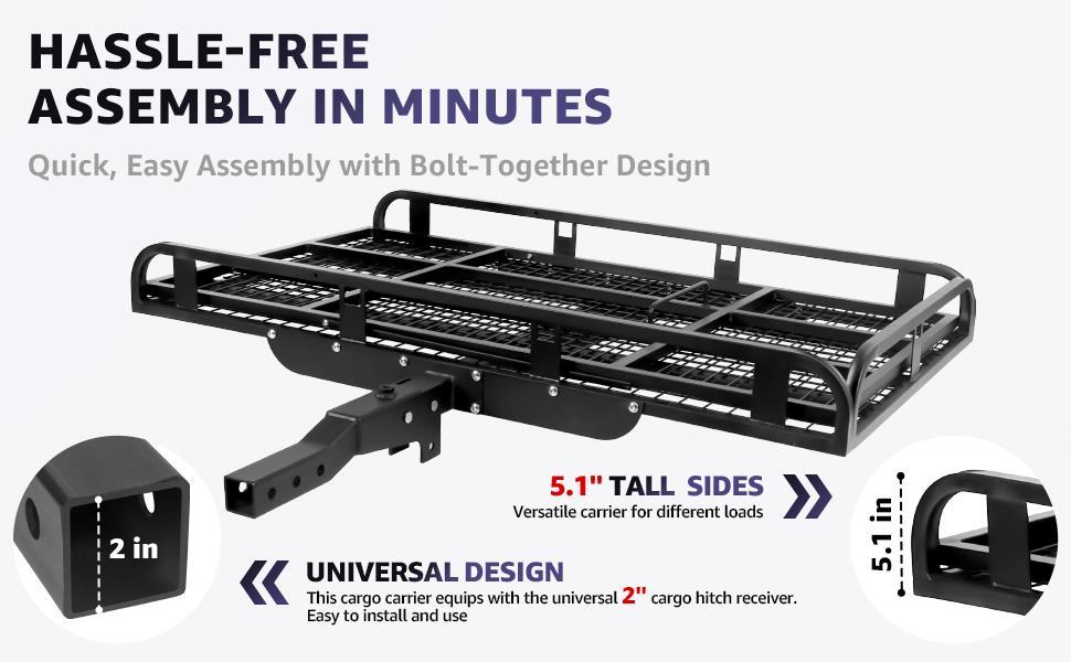 55"x34"x9" Trailer Hitch Cargo Carrier, 1000LBS Hitch Cargo Carrier with Ramp, Folding Mobility Scooter Carrier, Heavy Duty Aluminum Alloy Cargo Carrier, 2" Receiver for SUV, Truck, Van, Car 55"x34"x9" Trailer Hitch Cargo Carrier, 1000LBS Hitch Cargo Carrier with Ramp, Folding Mobility Scooter Carrier, Heavy Duty Aluminum Alloy Cargo Carrier, 2" Receiver for SUV, Truck, Van, Car
