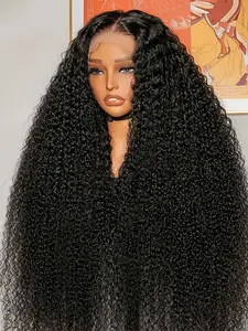 13x4 180 Density 26 Inch Long Wig, Curly Hair, Soft and Breathable, Pre-Combed Baby Hair, Heat Resistant Daily Use