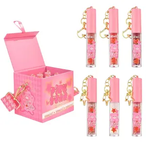 Set de Brillo de Labios Pink Bear Box Kevin & Coco - Venta al por Mayor 6 Sets (KC1273)
