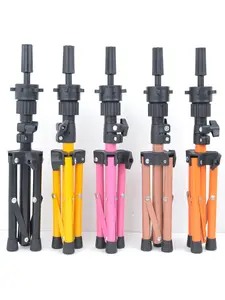 Adjustable Human Model Head Stand Tripod 21 Inch Wig Rack for Beauty and Hairdressing Training, Salon Displays and Demonstrations, Mannequin Head Stand