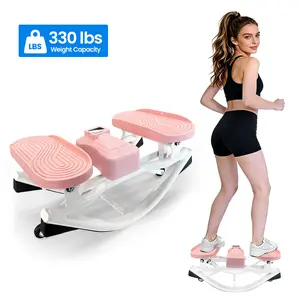 Ranbro Twist Mini Stepper Machine - No-Assembly U-Shaped 330Lbs Heavy Duty 3D Side Glutes Exercise Machine, Leg Toning Exercise Equipment, Multi-Directional Workout Station with Resistance Bands, Built-in Counter, Anti-Tip Quiet Home Gym Gear