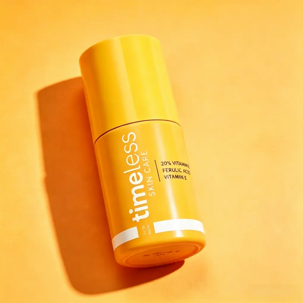 TIMELESS SKIN CARE 20% VITAMIN C E FERULIC ACID FACE SERUM 30ML, Antioxidant Brightening Dark Spot Corrector, Skin Repair Environmental Protection Serum For Dull Uneven Skin Tone