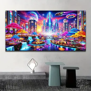 5D Full Drill DIY Diamond Painting Kit, Future City Theme Large Size Art Set for Perfect Holiday Gift, Handmade Decor for Family & Friends